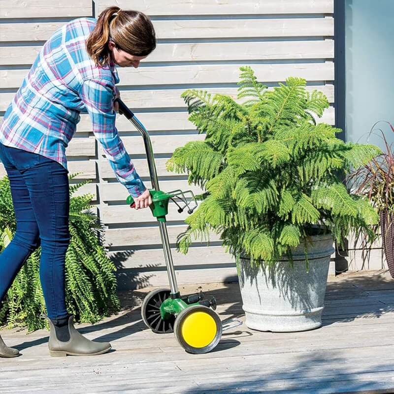 EJWOX Garden Pot Mover with Adjustable Handle - Heavy Duty Plant Dolly Caddy with Sturdy Flat-Free Wheels and Gripping Suction Cups, Max 165 Lbs Weight Capacity