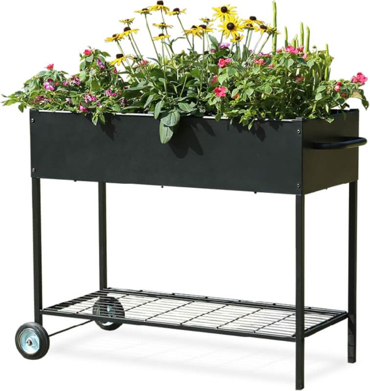 MIXC Metal Raised Garden Beds with Legs, Elevated Planter Boxes Outdoor Raised for Gardening, Large Planter Box for Vegetable Flower Herb, 50 * 26 * 31 INCH
