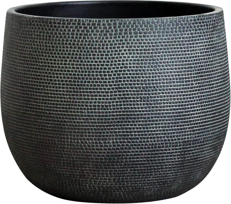 Olly  Rose Barcelona Ceramic Plant Pot Large 10 Inch - Off White Grey Flower Pots - Plant Pots Indoor  Outdoor Planters Extra Large