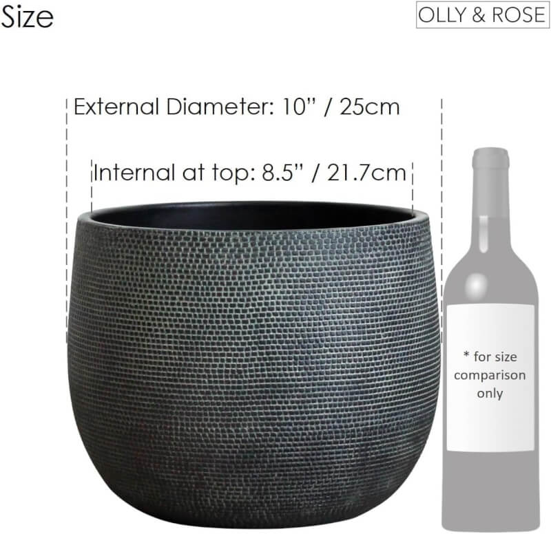 olly rose barcelona ceramic plant pot large 10 inch off white grey flower pots plant pots indoor outdoor planters extra 1 3