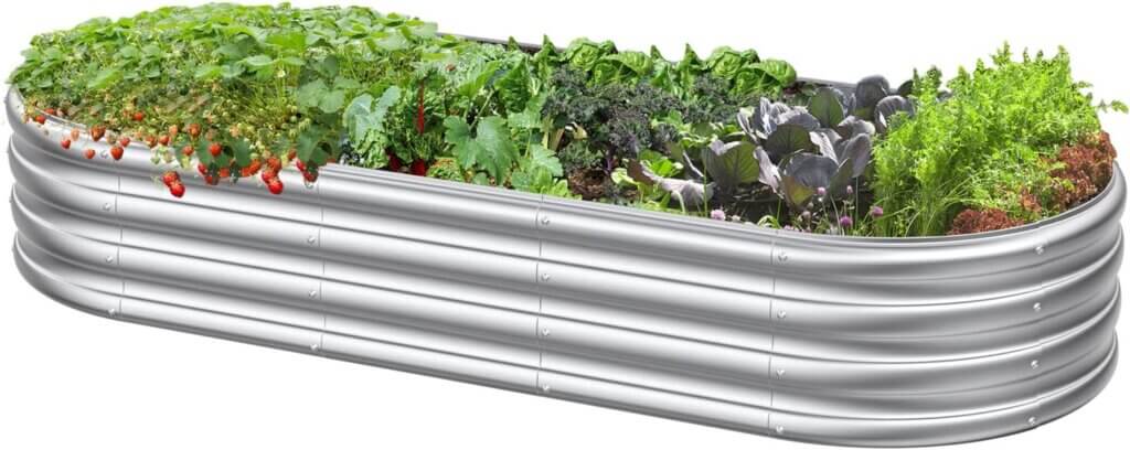 6x23x1ft outdoor galvanized raised garden bed planter raised bed for gardening outdoor raised planter box for flower veg