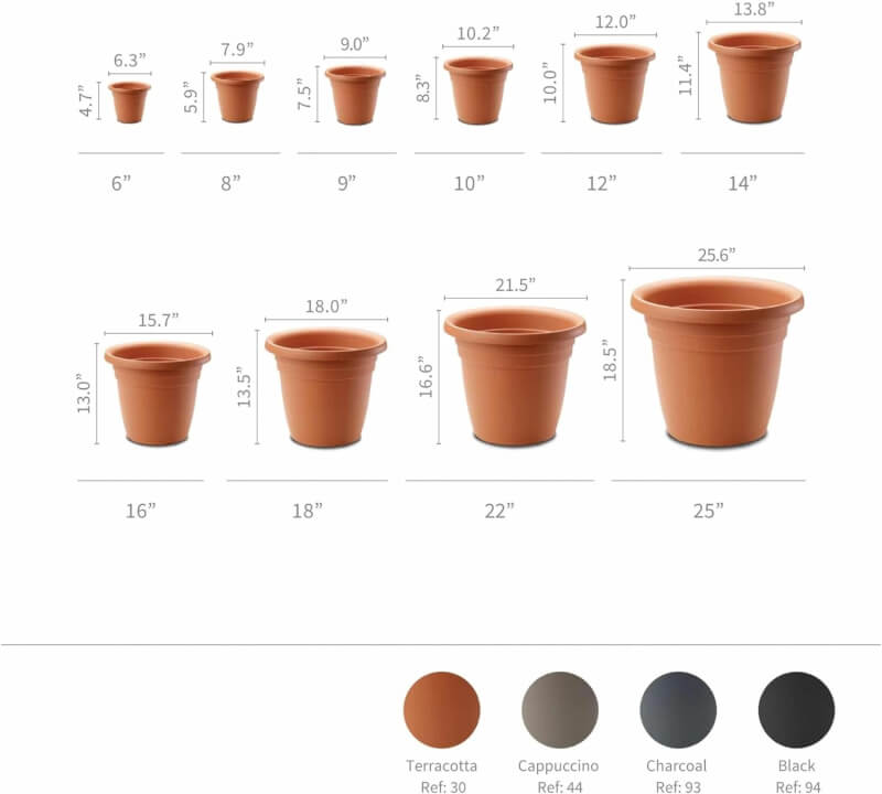 Crescent Too Emma Plant Pot, 10-Inch Terracota (Bag of 12)