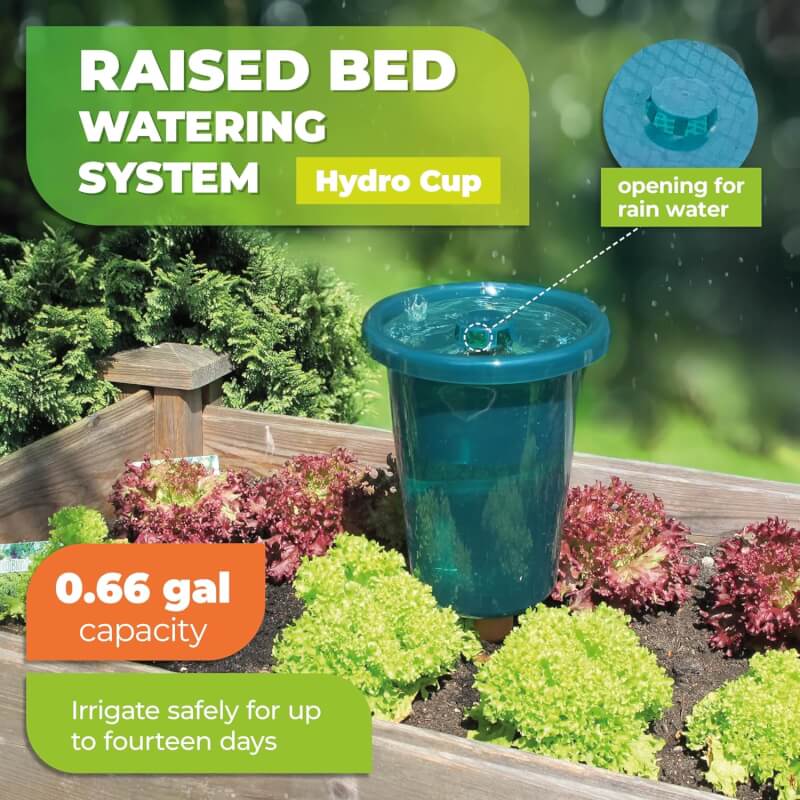 HCP-S4 Watering System Hydro Cup, Set 4, Terracota/Green