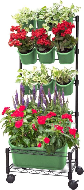 Watex Mobile Green Wall (Single Frame, Spring Bouquet), BPA Free Planters